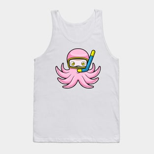 Octopus at Diving with Snorkel & Swimming goggles Tank Top